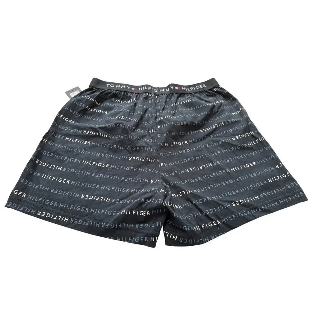 Tommy Hilfiger Men's Lead Jersey-Knit Logo-Print Cotton Boxers Underwear Size M
